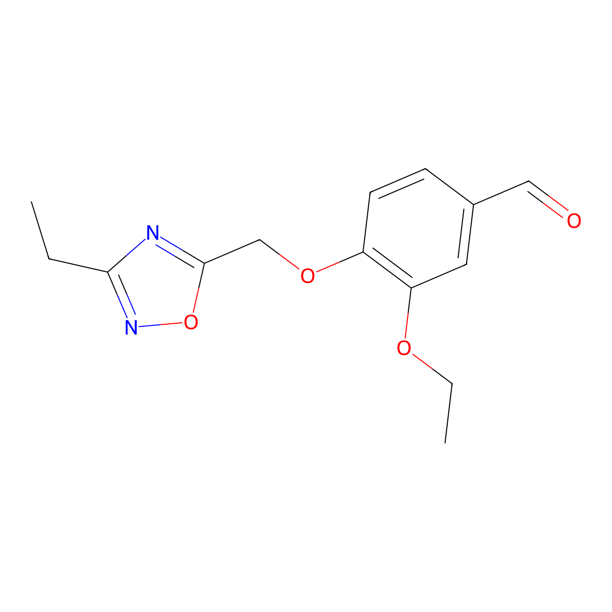 3-Ethoxy-4-((3-ethyl-1,2,4-oxadiazol-5-yl)methoxy)benzaldehyde molecular structure, CAS 1042783-89-0