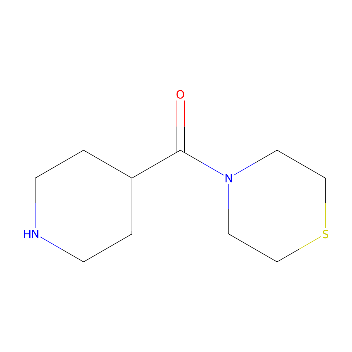 4-(Piperidine-4-carbonyl)thiomorpholine molecular structure, CAS 1042784-09-7