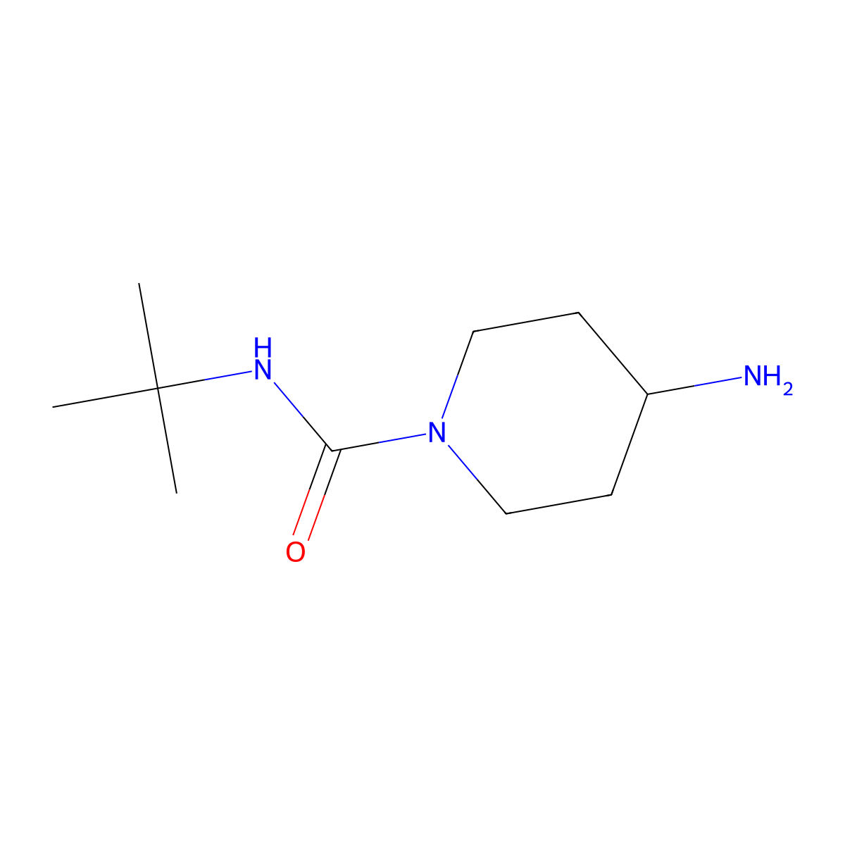 4-amino-N-tert-butylpiperidine-1-carboxamide molecular structure, CAS 1042784-43-9