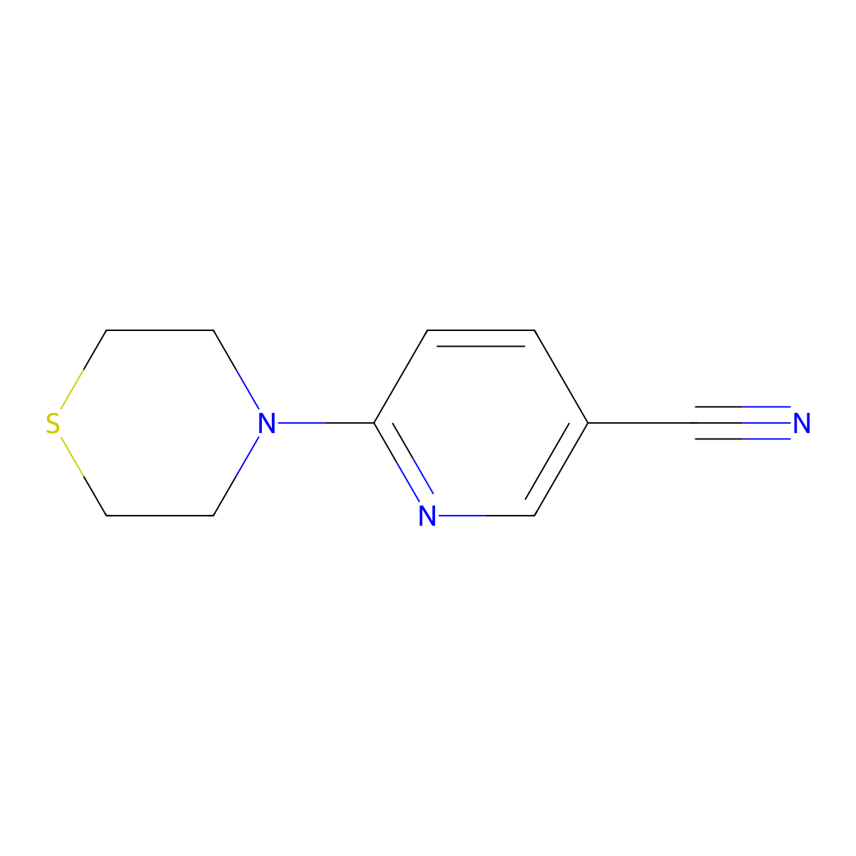 6-Thiomorpholinonicotinonitrile molecular structure, CAS 1042784-91-7