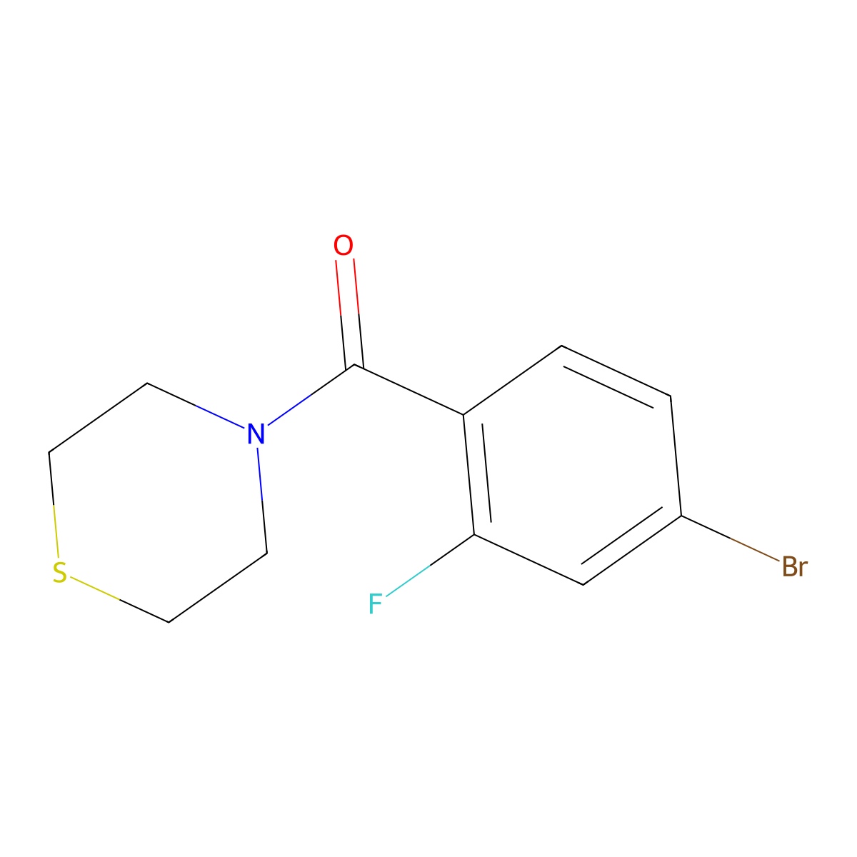 (4-Bromo-2-fluorophenyl)(thiomorpholino)methanone molecular structure, CAS 1042786-22-0