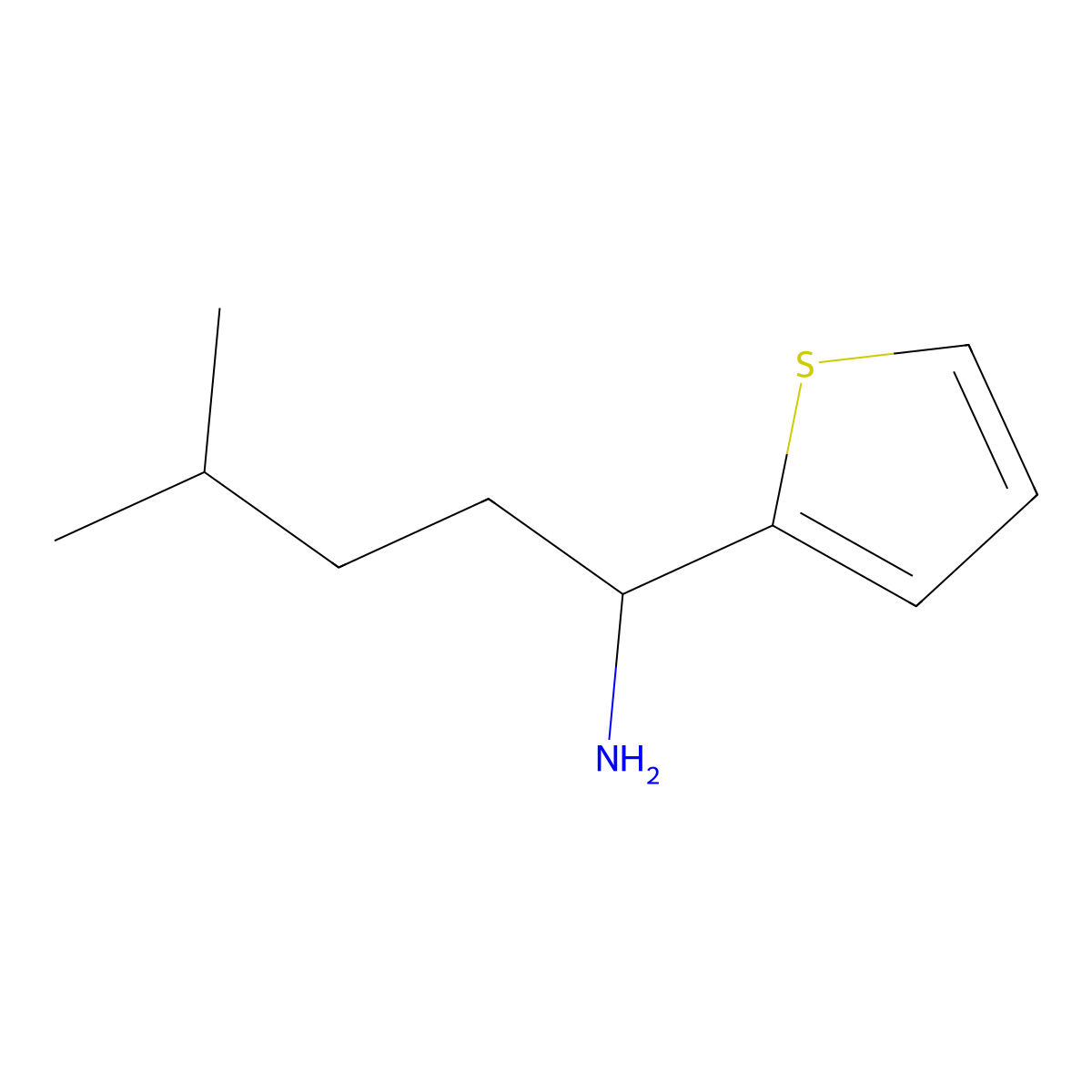 4-Methyl-1-(thiophen-2-YL)pentan-1-amine molecular structure, CAS 1042789-98-9