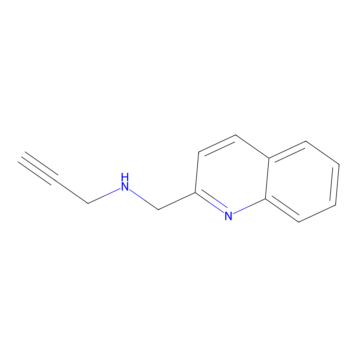 (Prop-2-yn-1-yl)(quinolin-2-ylmethyl)amine molecular structure, CAS 1042791-56-9