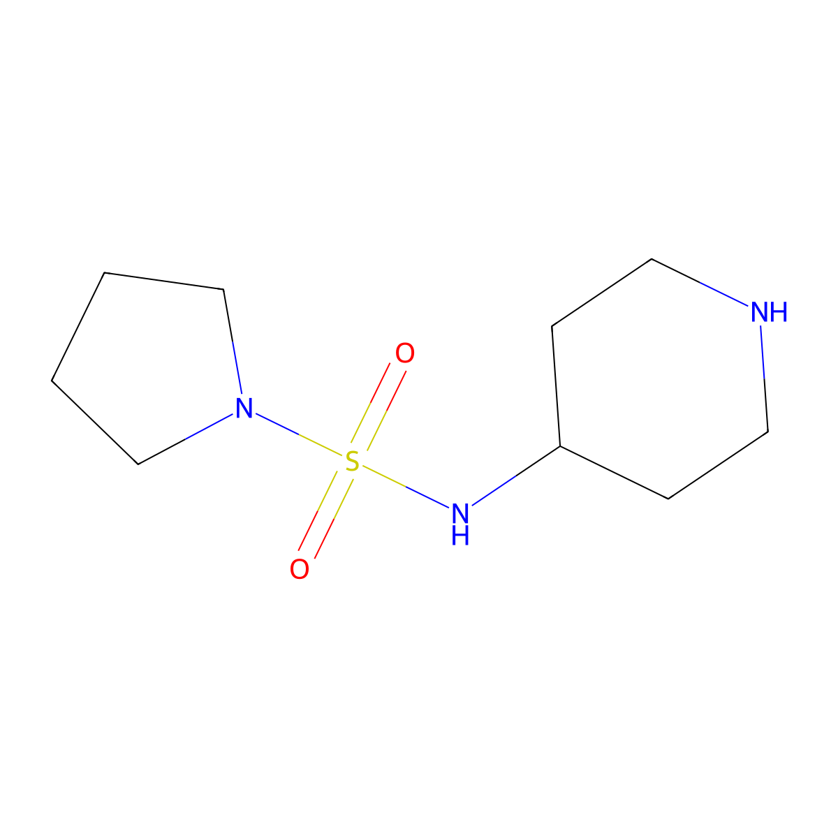N-(Piperidin-4-YL)pyrrolidine-1-sulfonamide molecular structure, CAS 1042792-07-3