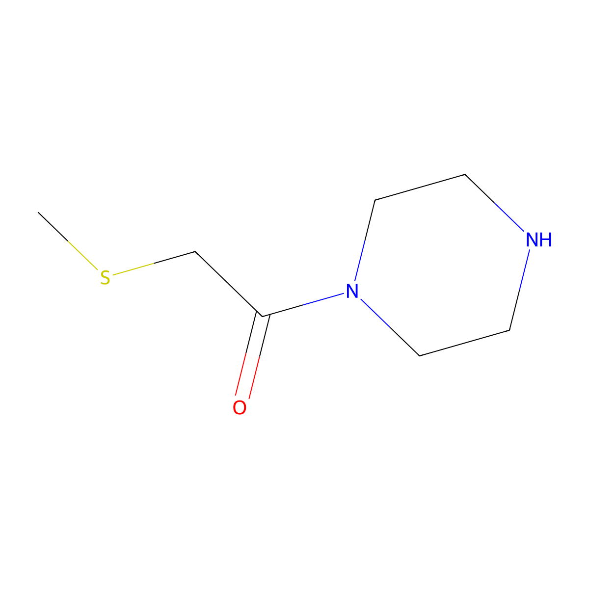 2-(Methylthio)-1-(piperazin-1-yl)ethan-1-one molecular structure, CAS 1042793-62-3