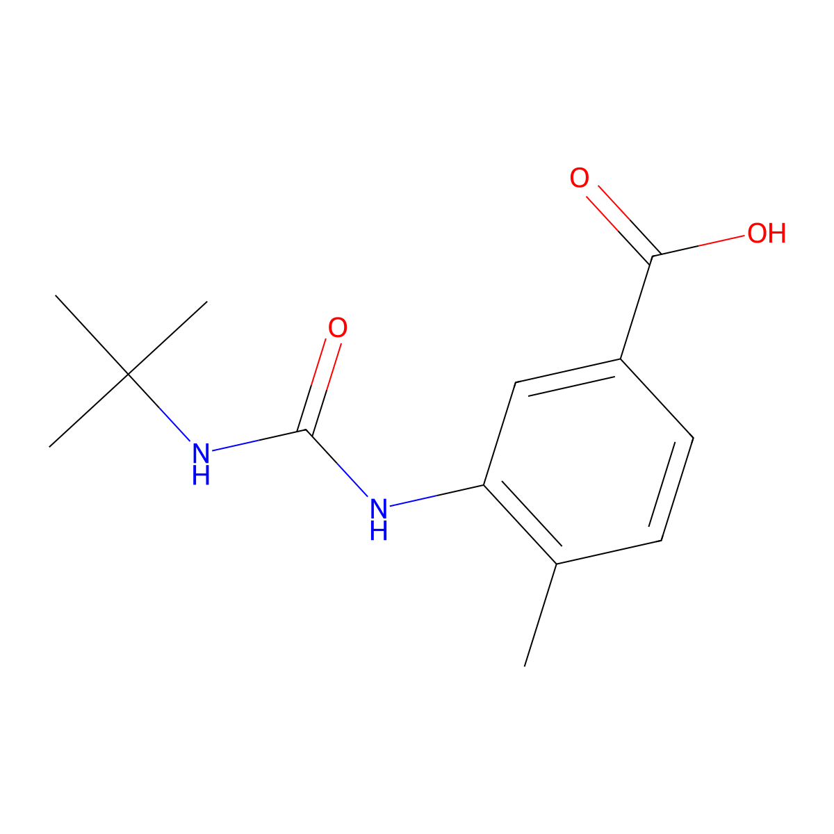 3-[(Tert-butylcarbamoyl)amino]-4-methylbenzoic acid molecular structure, CAS 1042794-92-2
