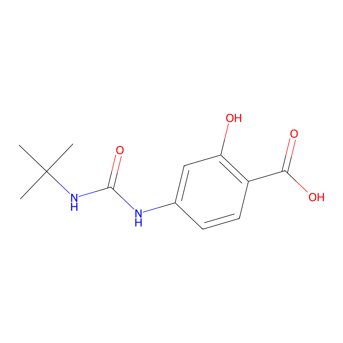 4-[(Tert-butylcarbamoyl)amino]-2-hydroxybenzoic acid molecular structure, CAS 1042795-14-1