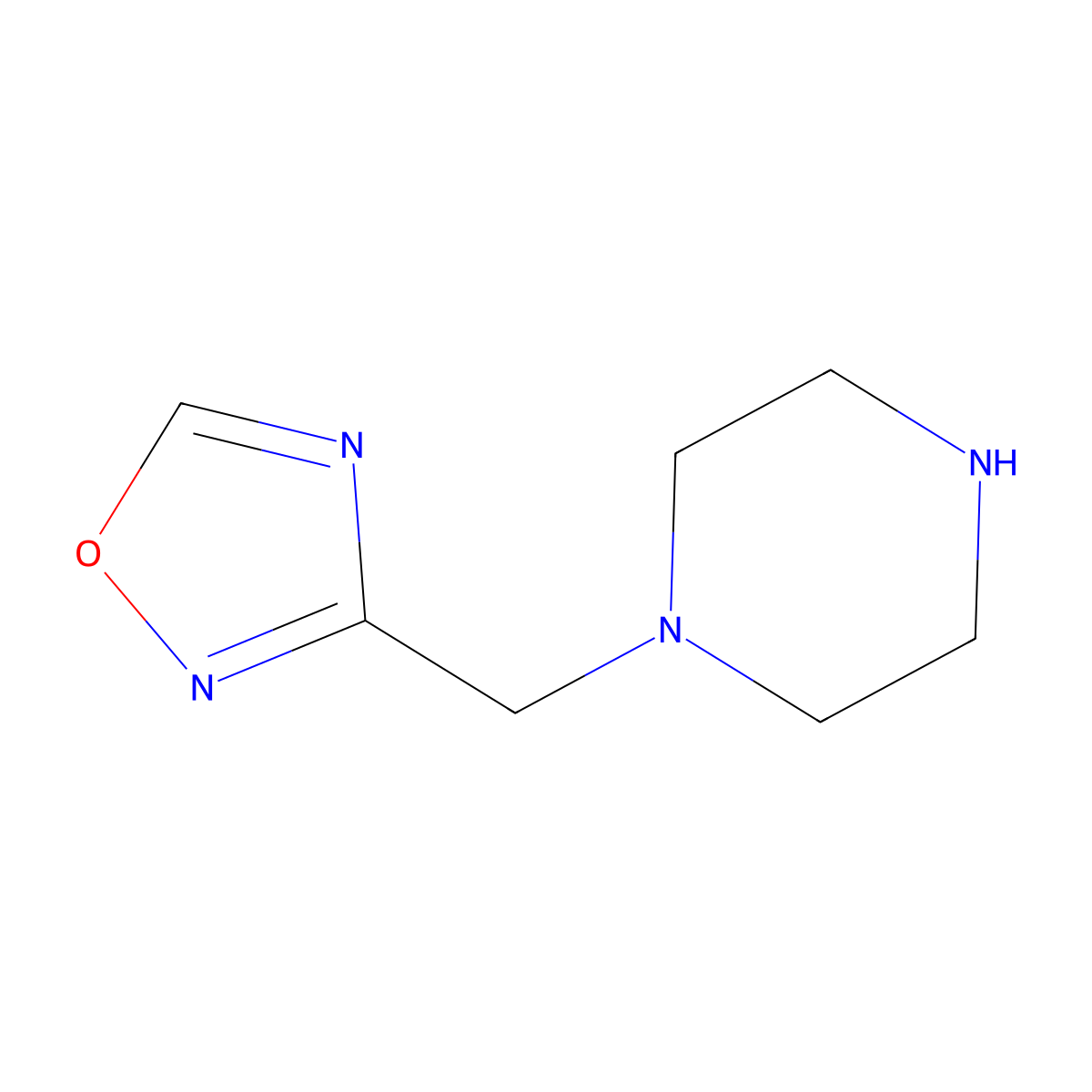 3-(Piperazin-1-ylmethyl)-1,2,4-oxadiazole molecular structure, CAS 1042795-92-5