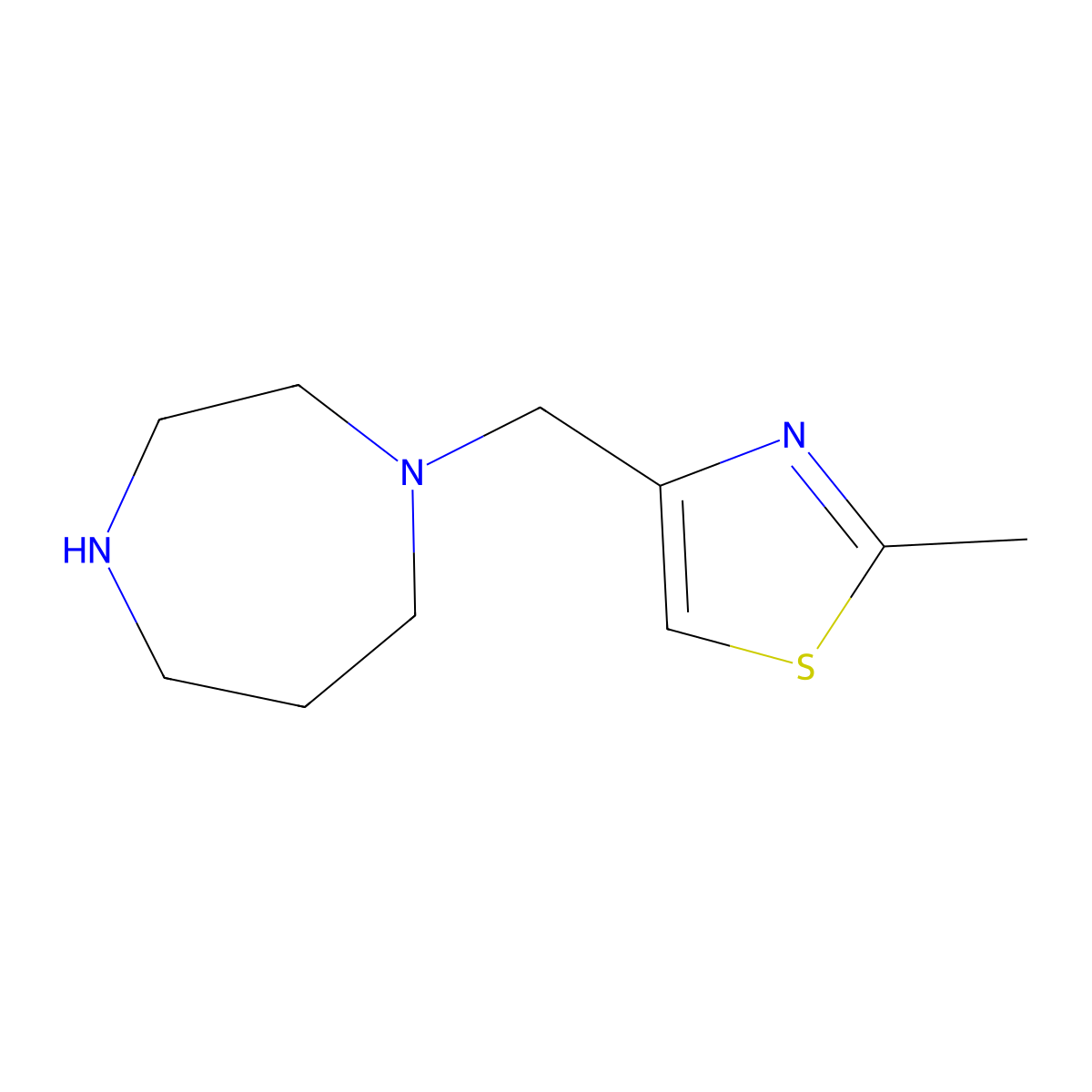 1-[(2-Methyl-1,3-thiazol-4-yl)methyl]-1,4-diazepane molecular structure, CAS 1042795-97-0
