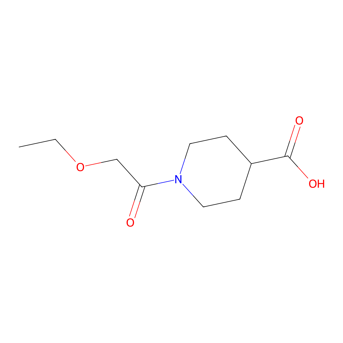 1-(Ethoxyacetyl)piperidine-4-carboxylic acid molecular structure, CAS 1042796-13-3