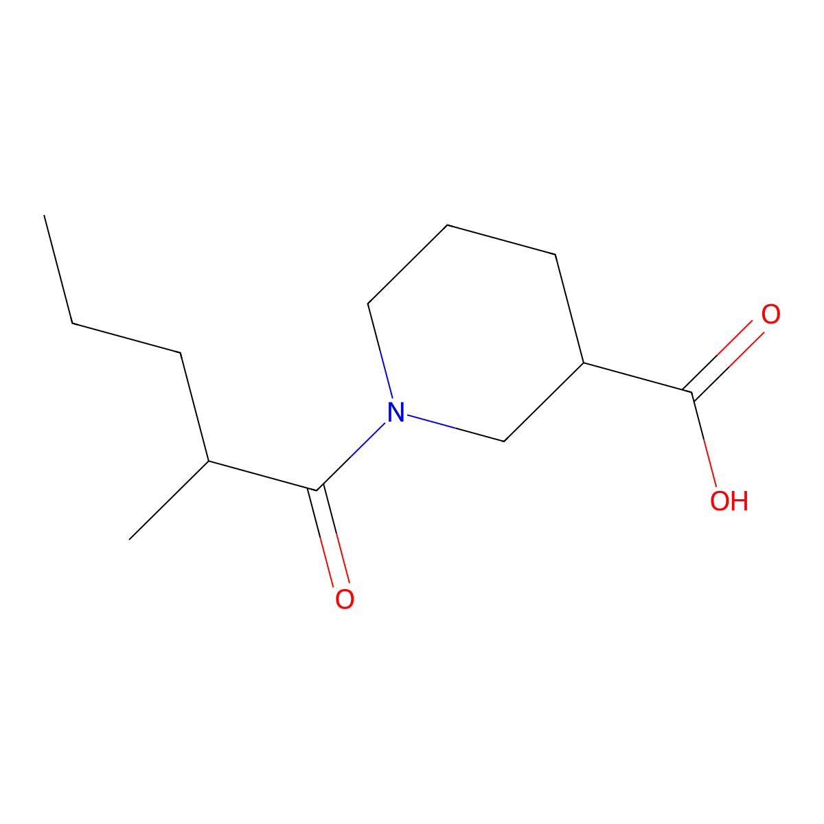 1-(2-Methylpentanoyl)piperidine-3-carboxylic acid molecular structure, CAS 1042799-47-2