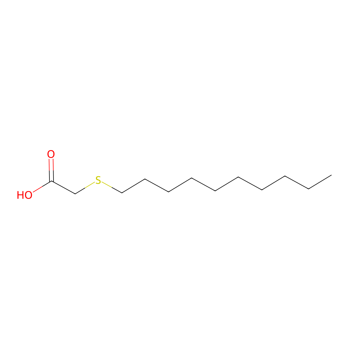Decylthioacetic acid molecular structure, CAS 10428-63-4