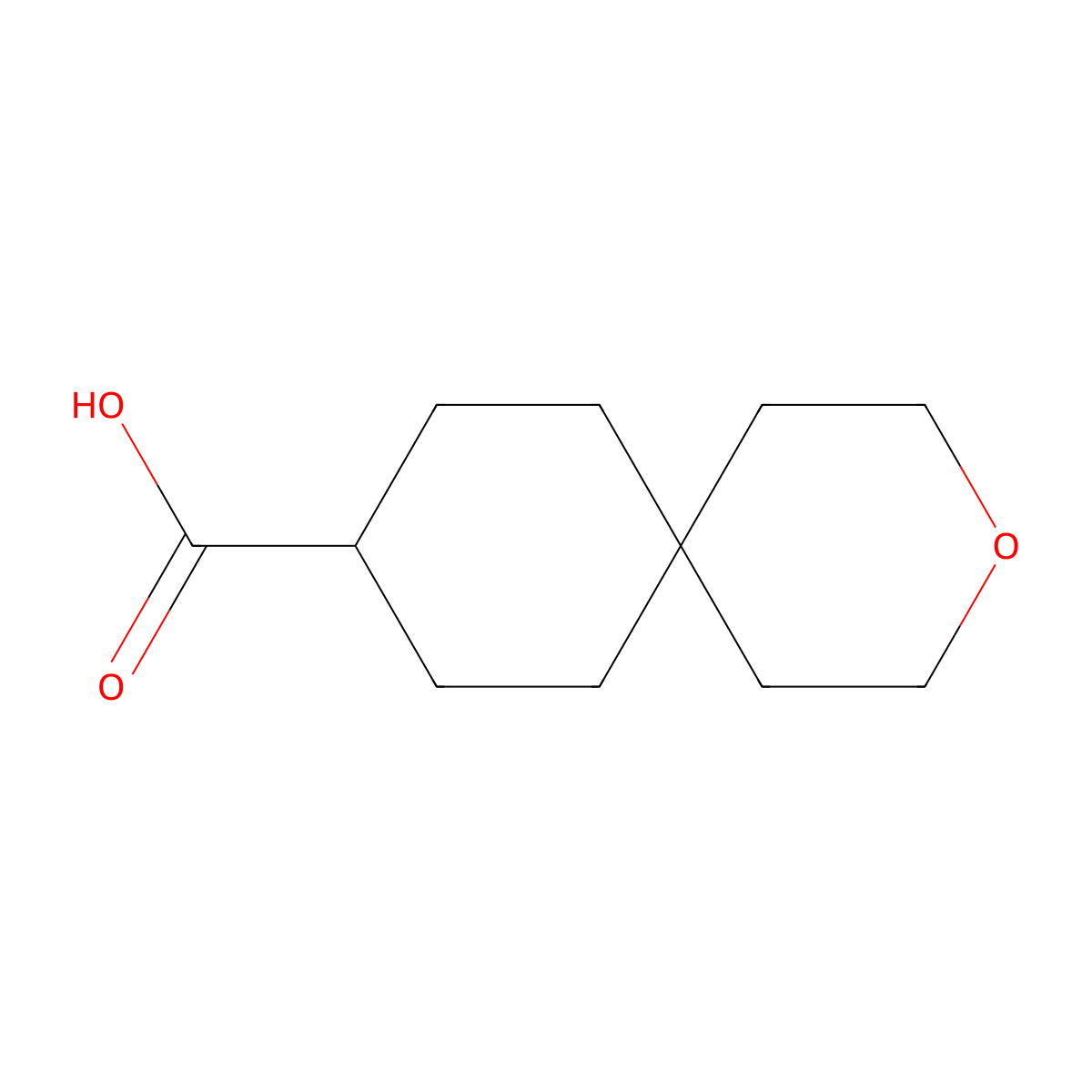 3-Oxaspiro[5.5]undecane-9-carboxylic acid molecular structure, CAS 10428-85-0