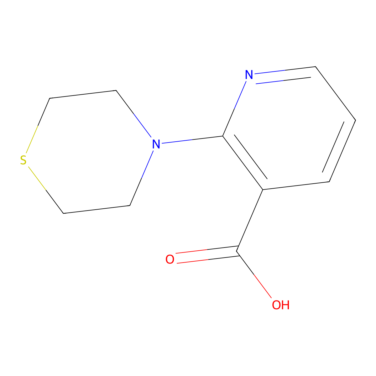 2-Thiomorpholinonicotinic acid molecular structure, CAS 1042803-37-1