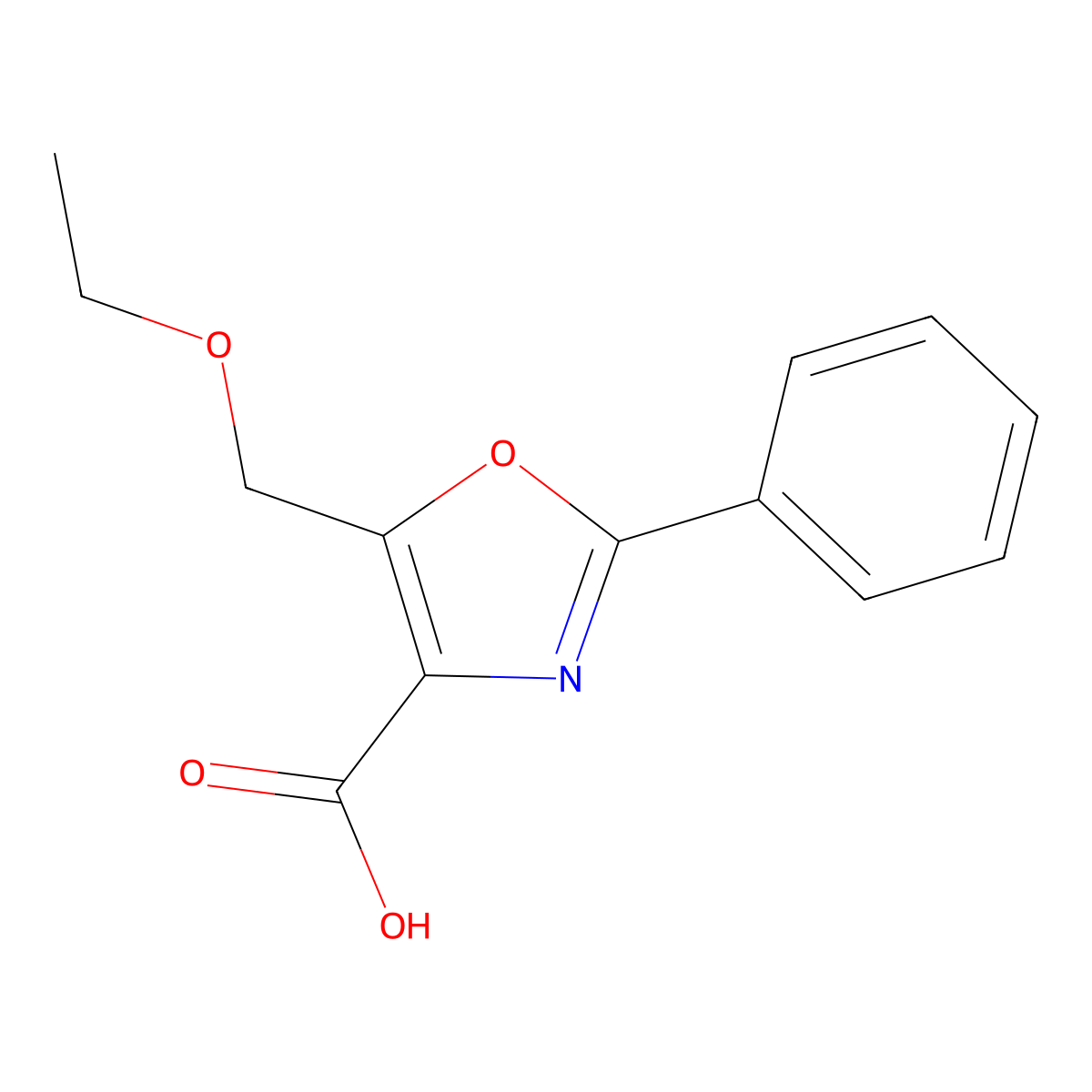 5-(Ethoxymethyl)-2-phenyl-1,3-oxazole-4-carboxylic acid molecular structure, CAS 1042807-92-0
