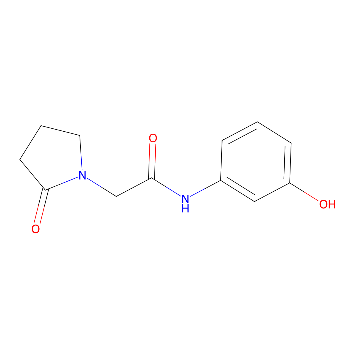 N-(3-hydroxyphenyl)-2-(2-oxopyrrolidin-1-yl)acetamide molecular structure, CAS 1042808-83-2