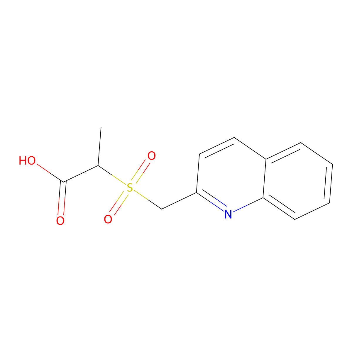 2-((Quinolin-2-yl)methanesulfonyl)propanoic acid molecular structure, CAS 1042811-55-1