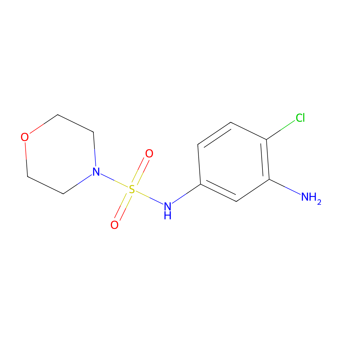 N-(3-amino-4-chlorophenyl)morpholine-4-sulfonamide molecular structure, CAS 1042812-41-8
