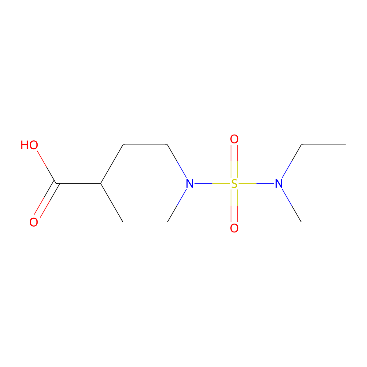 1-(Diethylsulfamoyl)piperidine-4-carboxylic acid molecular structure, CAS 1042814-95-8