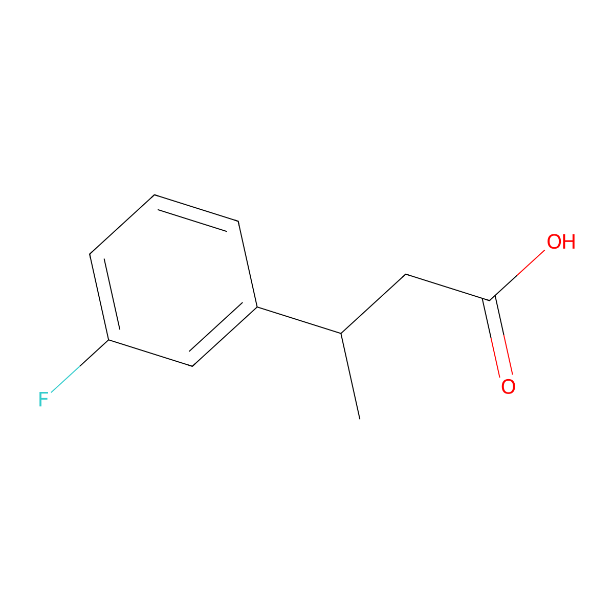 3-(3-Fluorophenyl)butanoic acid molecular structure, CAS 1042815-12-2