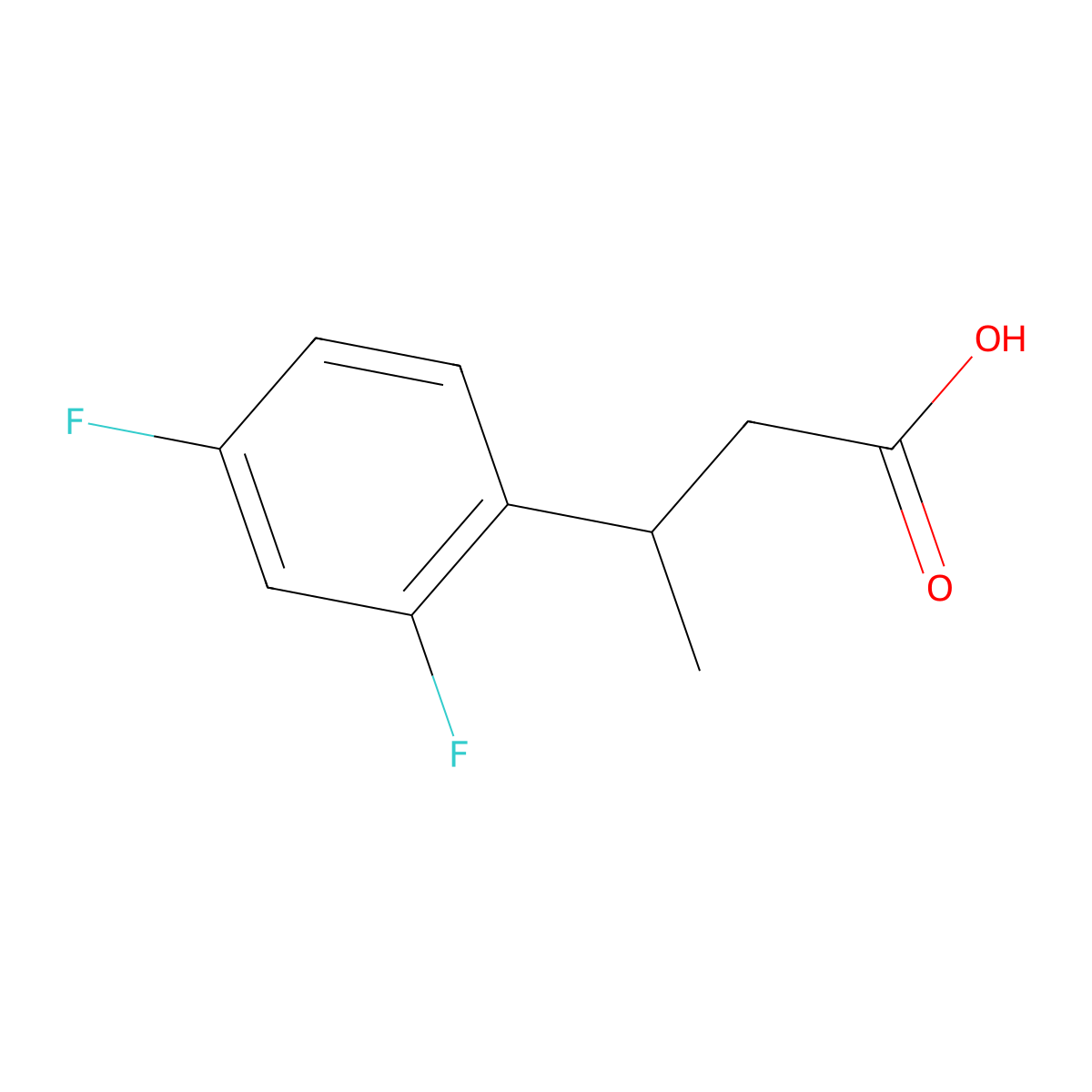 3-(2,4-Difluorophenyl)butanoic acid molecular structure, CAS 1042815-69-9