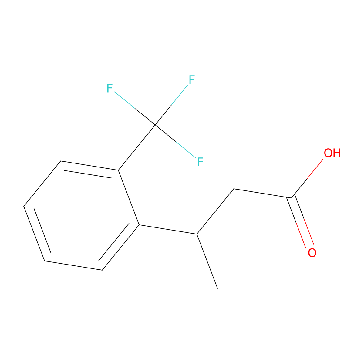 3-[2-(Trifluoromethyl)phenyl]butanoic acid molecular structure, CAS 1042815-75-7