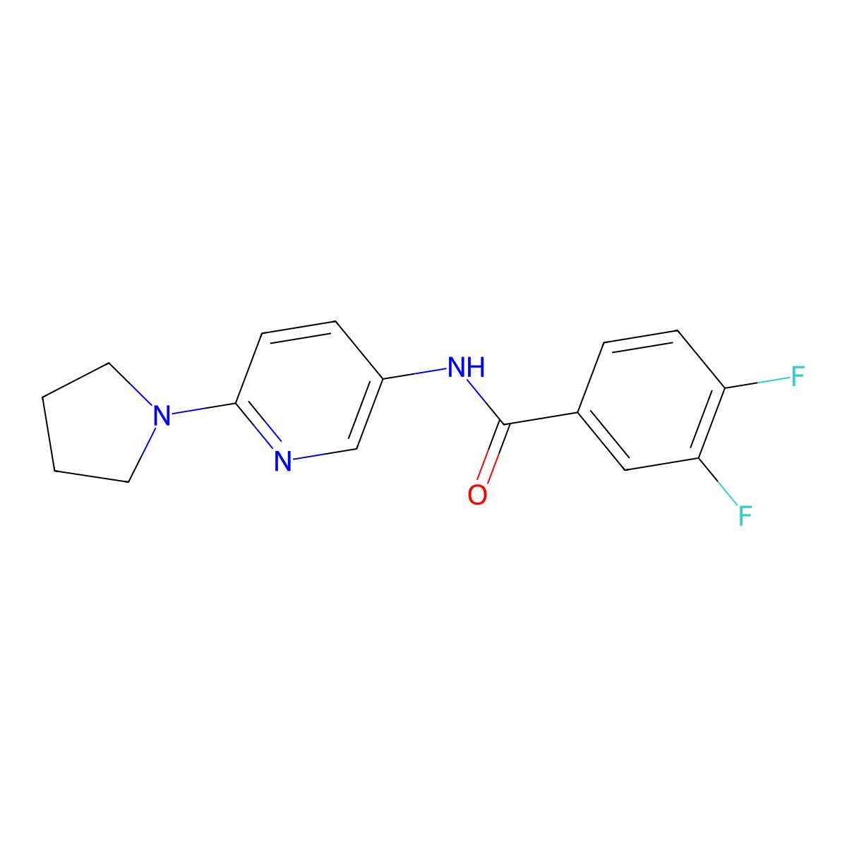 3,4-Difluoro-N-[6-(pyrrolidin-1-YL)pyridin-3-YL]benzamide molecular structure, CAS 1042847-65-3