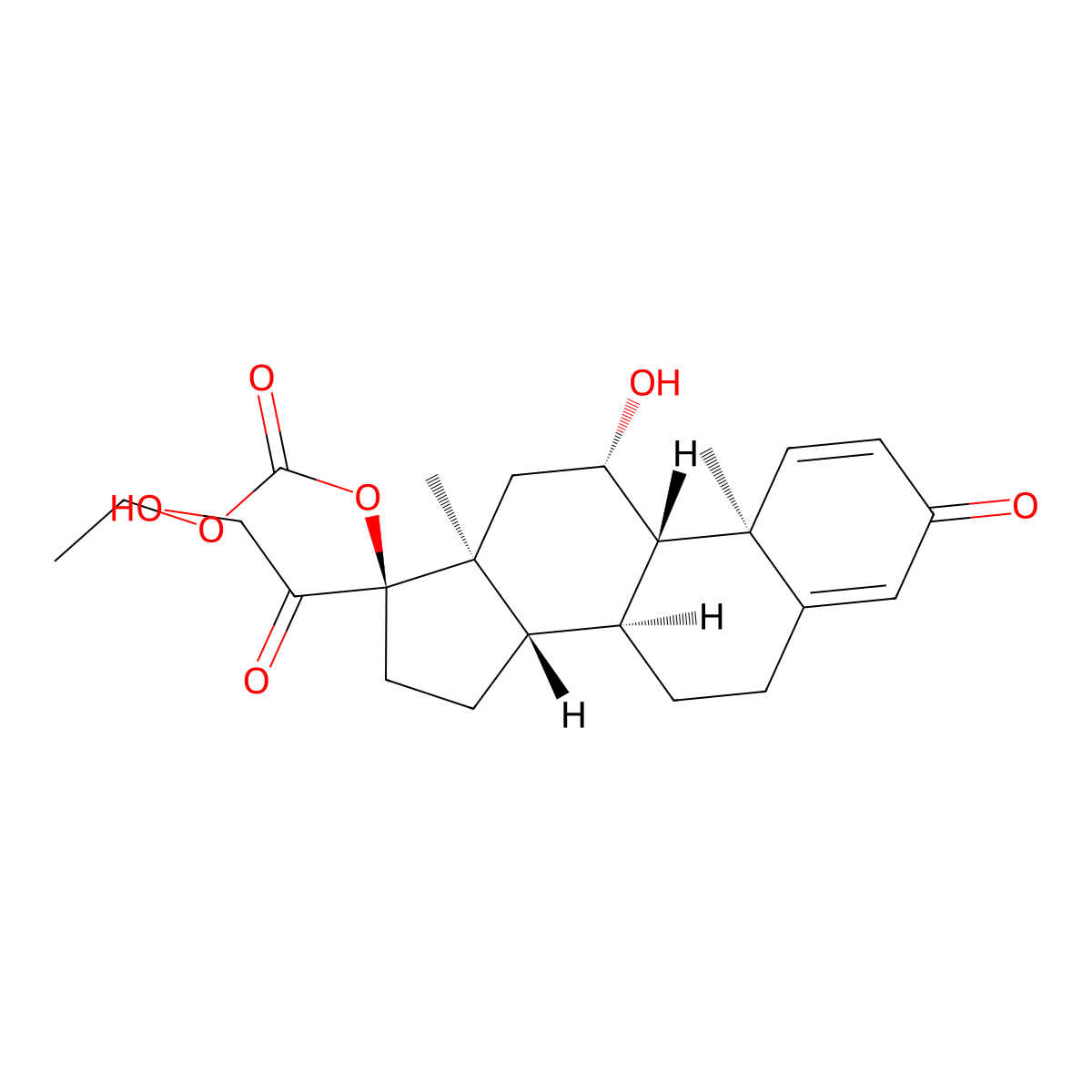(11beta)-17-((Ethoxycarbonyl)oxy)-11,21-dihydroxypregna-1,4-diene-3,20-dione molecular structure, CAS 104286-02-4