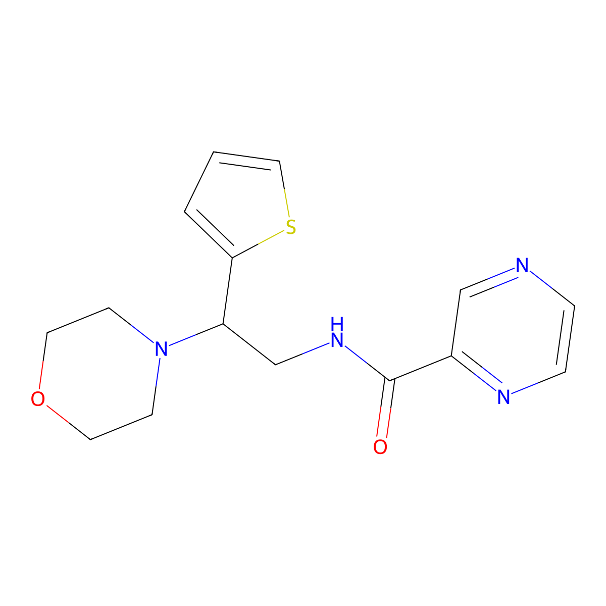 N-[2-(morpholin-4-yl)-2-(thiophen-2-yl)ethyl]pyrazine-2-carboxamide molecular structure, CAS 1042878-29-4