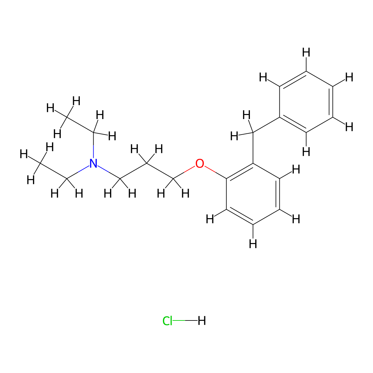 Propylamine, N,N-diethyl-3-(2-benzylphenoxy)-, hydrochloride molecular structure, CAS 10429-51-3