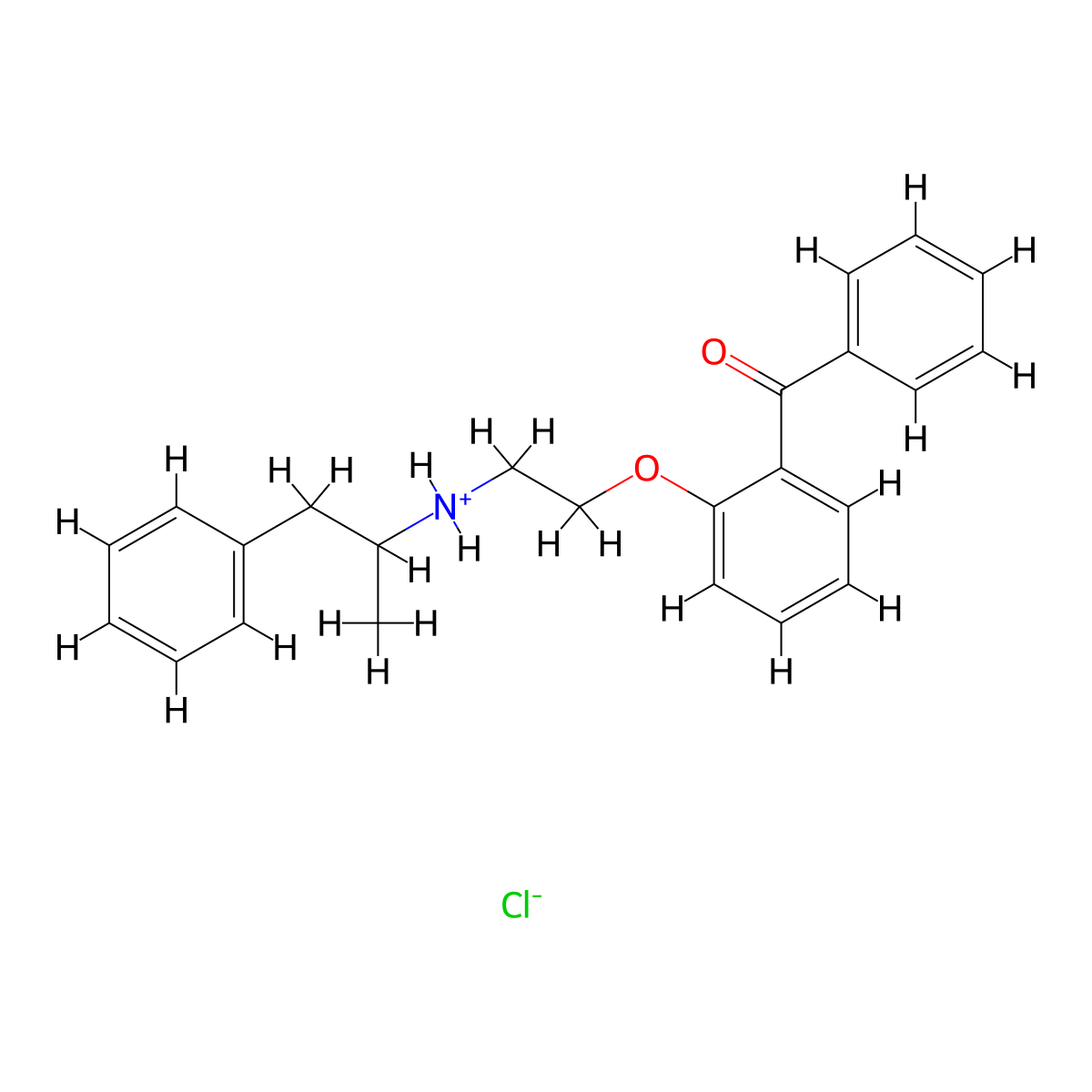 Benzophenone, 2-(2-((alpha-methylphenethyl)amino)ethoxy)-, hydrochloride molecular structure, CAS 10429-64-8