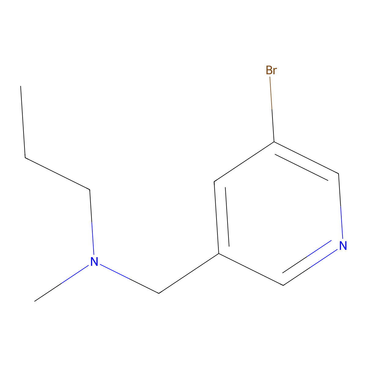 N-((5-bromopyridin-3-yl)methyl)-N-methylpropan-1-amine molecular structure, CAS 104290-47-3