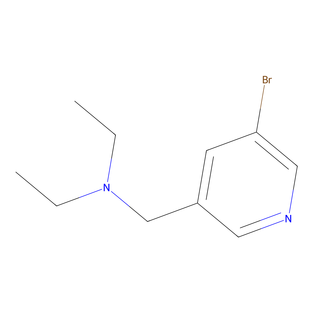 N-((5-Bromopyridin-3-yl)methyl)-N-ethylethanamine molecular structure, CAS 104290-48-4