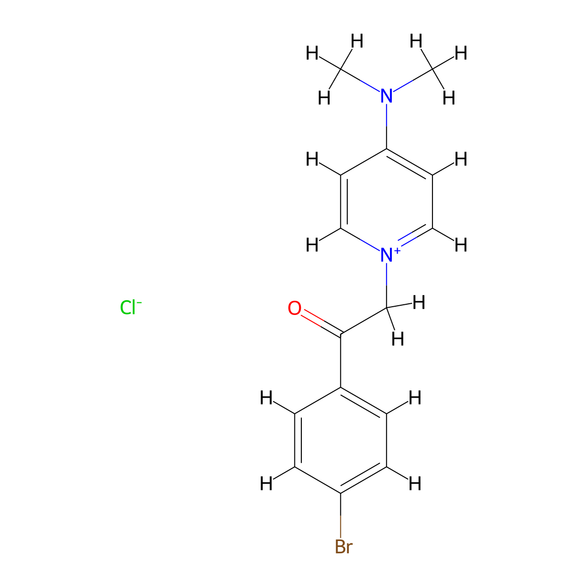1-(2-(4-Bromophenyl)-2-oxoethyl)-4-(dimethylamino)pyridin-1-ium chloride molecular structure, CAS 1042906-47-7