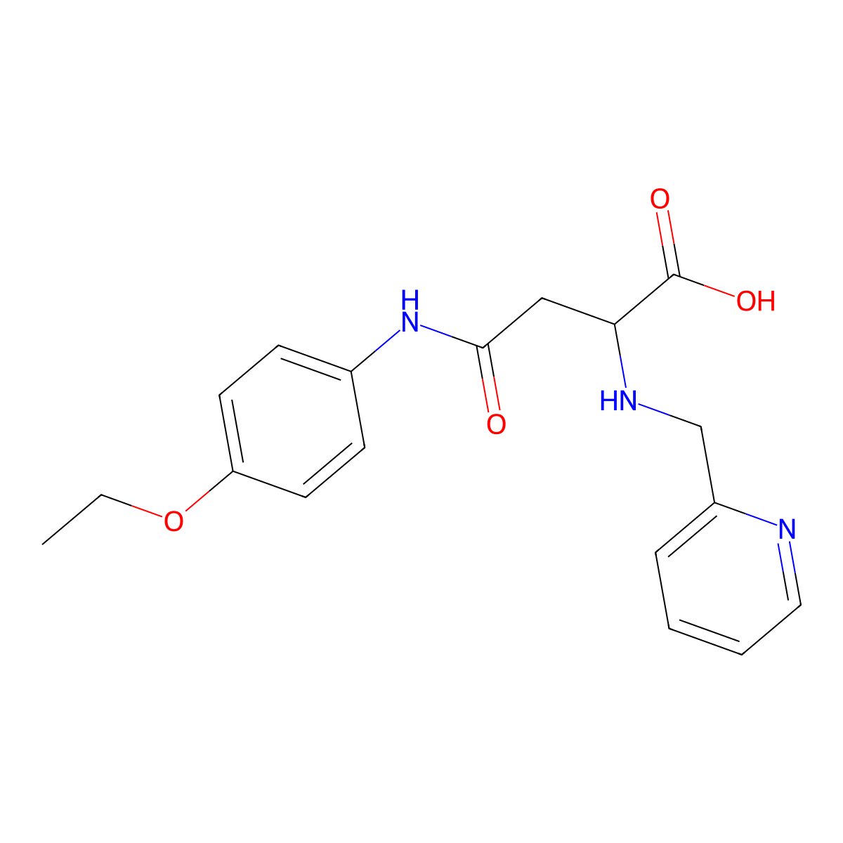 4-((4-Ethoxyphenyl)amino)-4-oxo-2-((pyridin-2-ylmethyl)amino)butanoic acid molecular structure, CAS 1042906-56-8