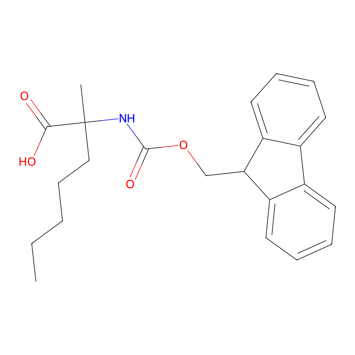 Fmoc-(S)-alpha-pentylalanine molecular structure, CAS 1042908-15-5