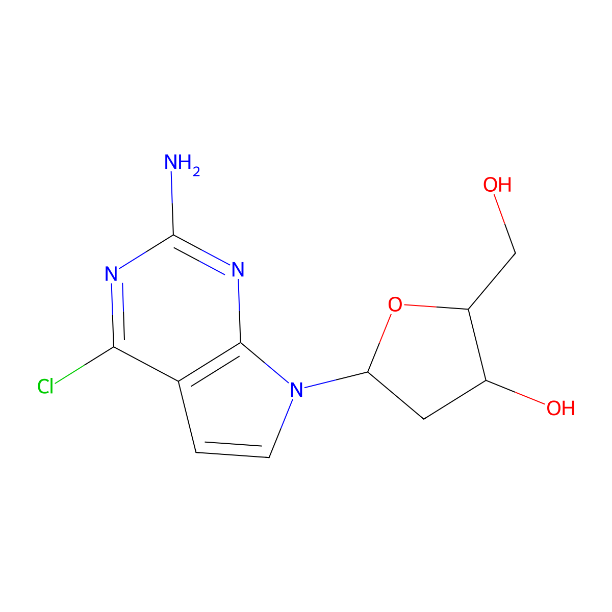 7-Deaza-4-Cl-2'-dG molecular structure, CAS 104291-17-0