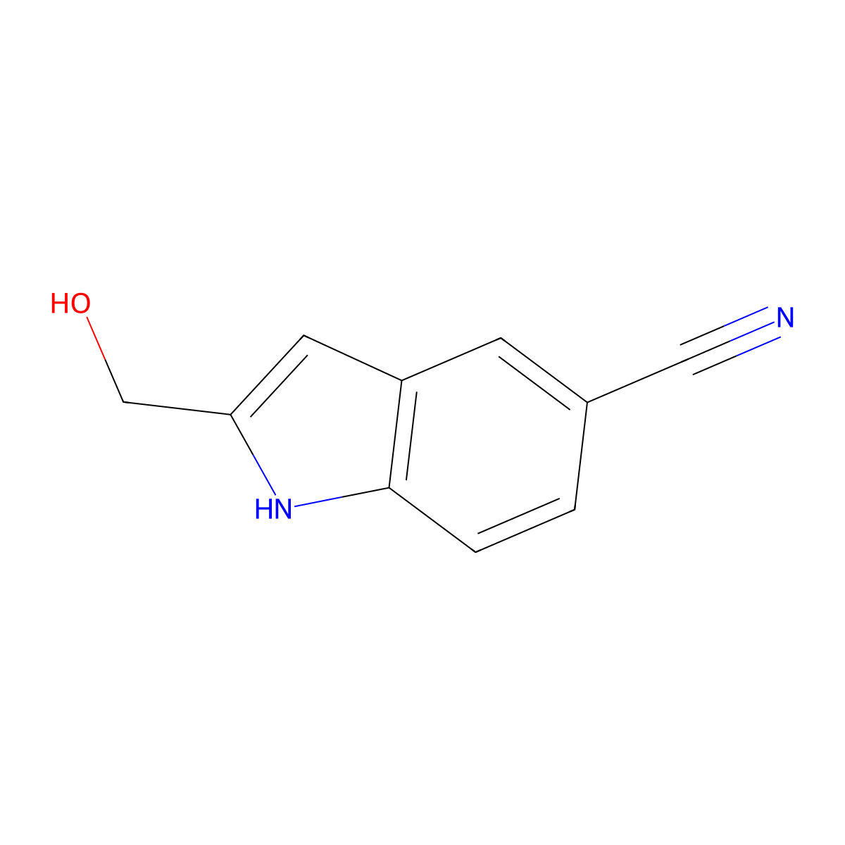 2-(hydroxymethyl)-1H-indole-5-carbonitrile molecular structure, CAS 104291-67-0