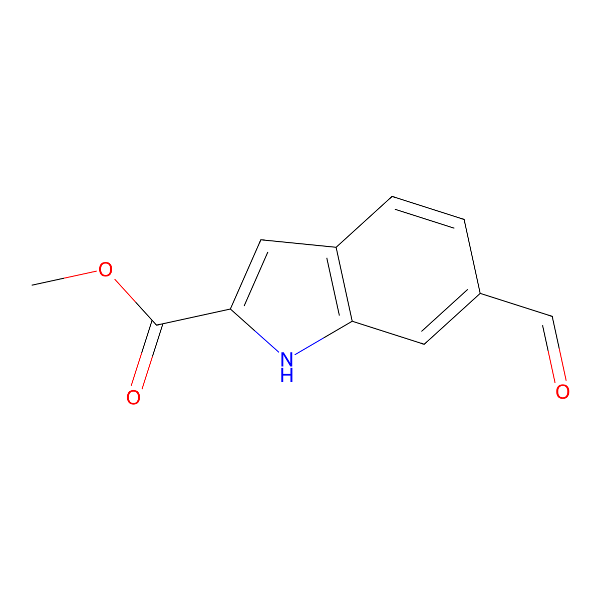 methyl 6-formyl-1H-indole-2-carboxylate molecular structure, CAS 104291-82-9