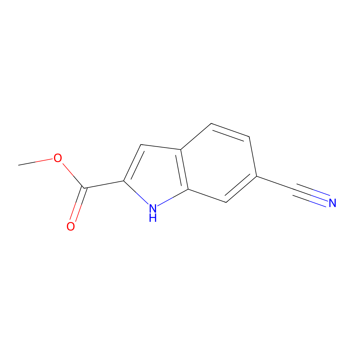 Methyl 6-cyano-1H-indole-2-carboxylate molecular structure, CAS 104291-83-0