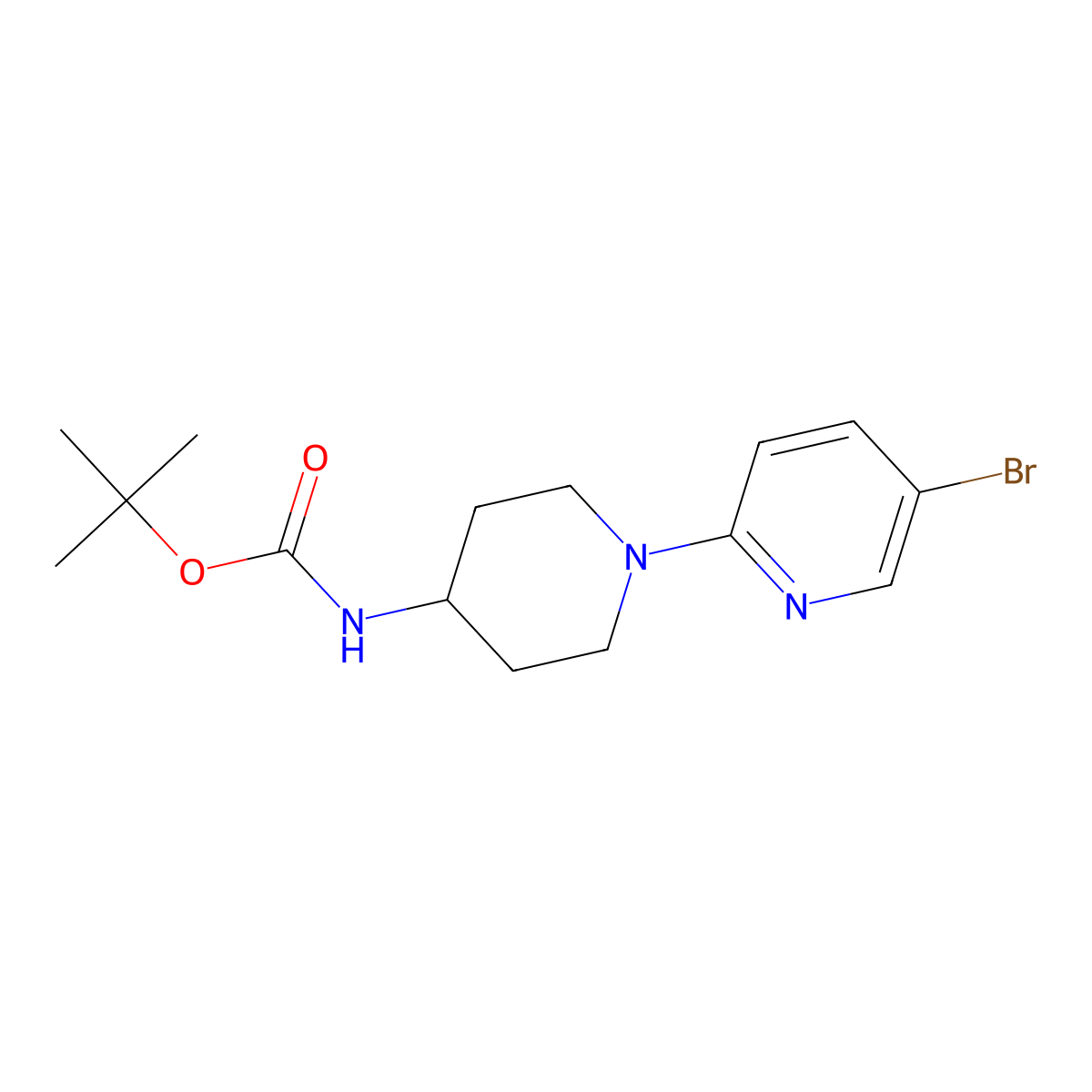 2-[4-(Boc-amino)-1-piperidinyl]-5-bromopyridine molecular structure, CAS 1042917-47-4