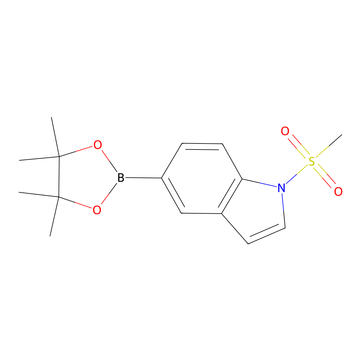 1-(Methylsulfonyl)-5-(4,4,5,5-tetramethyl-1,3,2-dioxaborolan-2-yl)-1H-indole molecular structure, CAS 1042917-73-6
