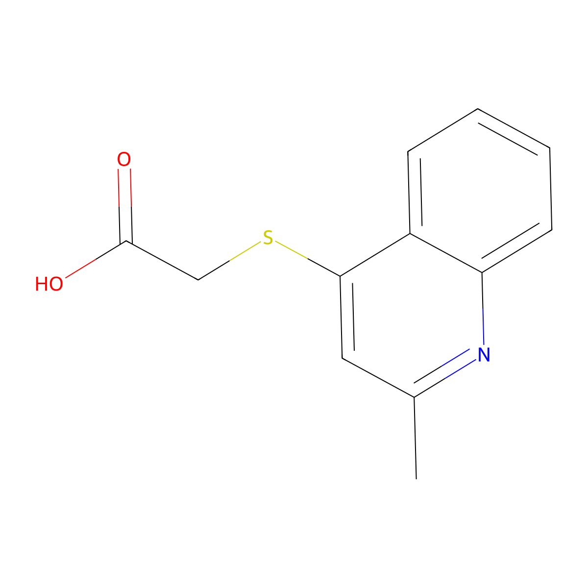 [(2-Methylquinolin-4-yl)thio]acetic acid molecular structure, CAS 104294-26-0