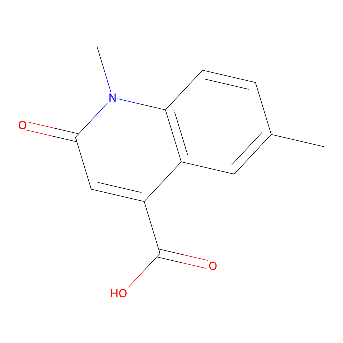 1,6-Dimethyl-2-oxo-1,2-dihydro-quinoline-4-carboxylic acid molecular structure, CAS 104294-32-8