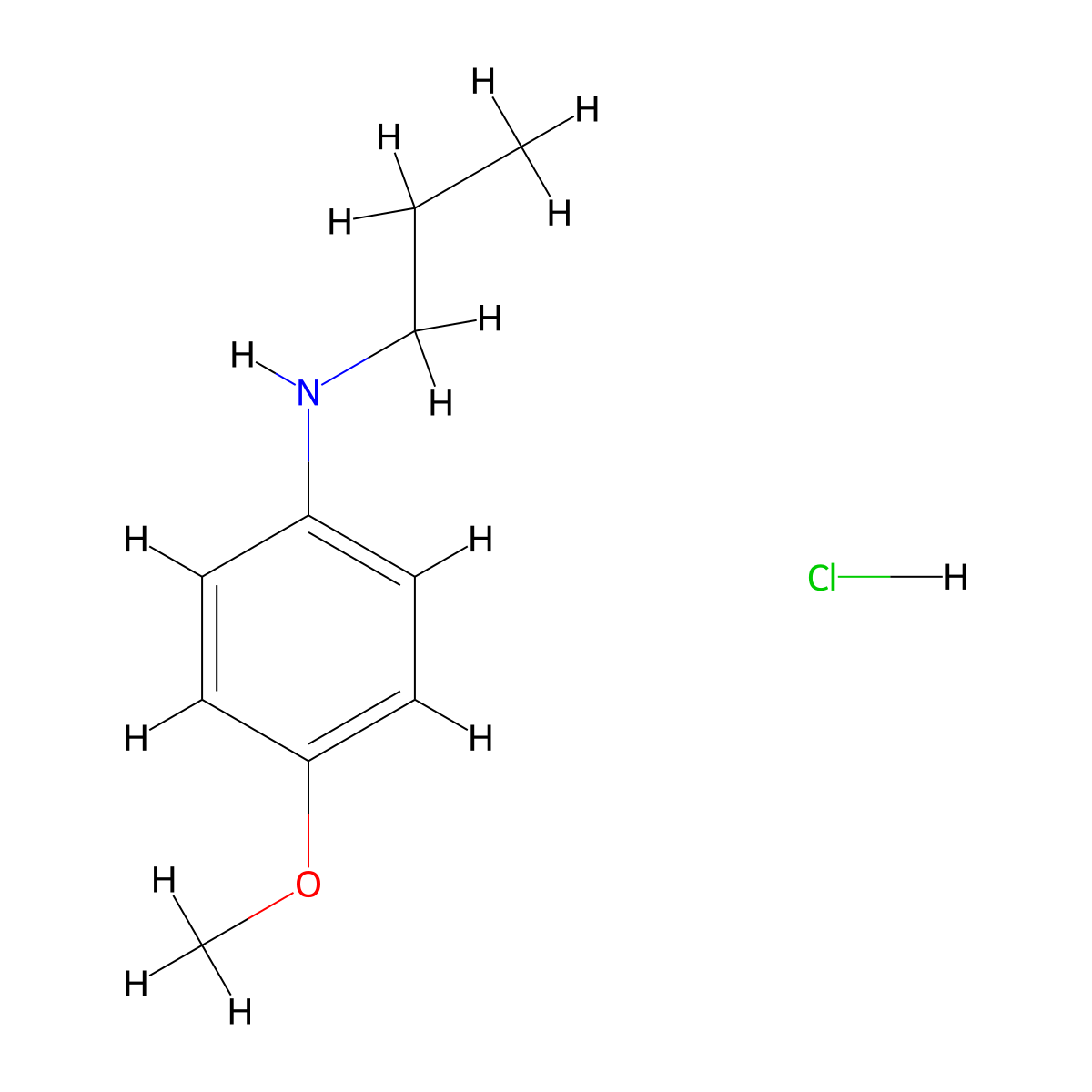 4-methoxy-N-propylaniline hydrochloride molecular structure, CAS 104294-58-8