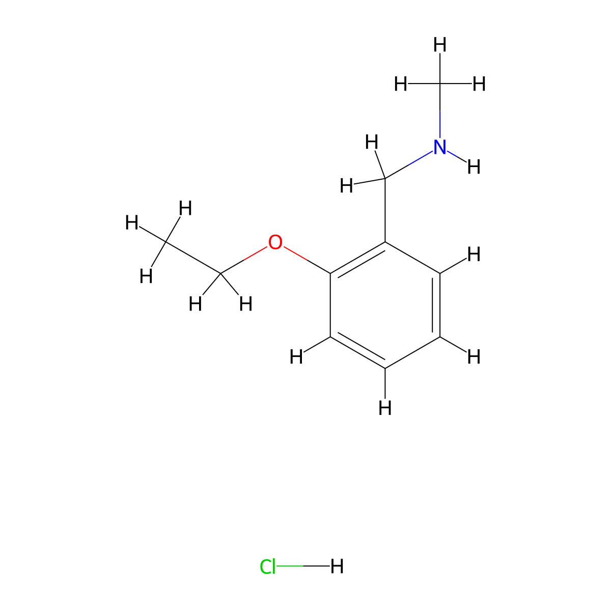 ((2-Ethoxyphenyl)methyl)(methyl)amine hydrochloride molecular structure, CAS 104294-64-6
