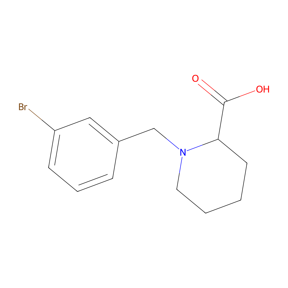 1-(3-Bromobenzyl)-2-carboxypiperidine molecular structure, CAS 1042949-88-1