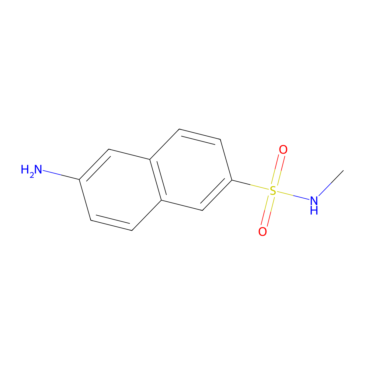 2-Naphthalenesulfonamide, 6-amino-N-methyl- molecular structure, CAS 104295-55-8