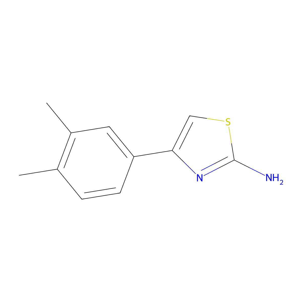 4-(3,4-Dimethylphenyl)-1,3-thiazol-2-amine molecular structure, CAS 104296-00-6