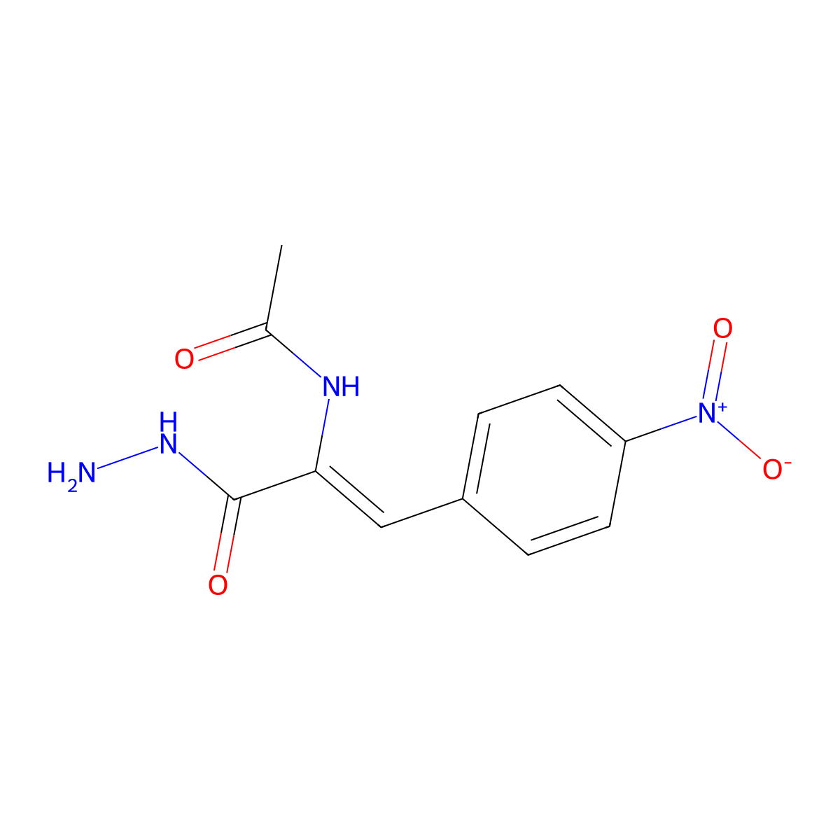 2-Propenoic acid, 2-(acetylamino)-3-(4-nitrophenyl)-, hydrazide molecular structure, CAS 104296-08-4